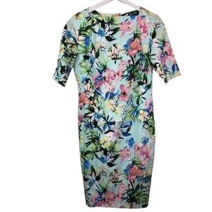 Zara Floral Short Sleeve Sheath Dress